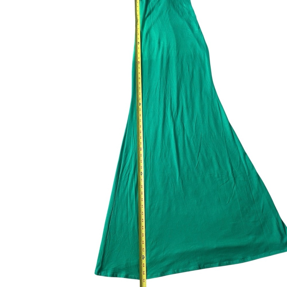 Green Spaghetti Strap Maxi Dress Stretch Casual Summer XS S Magia - Picture 5 of 9
